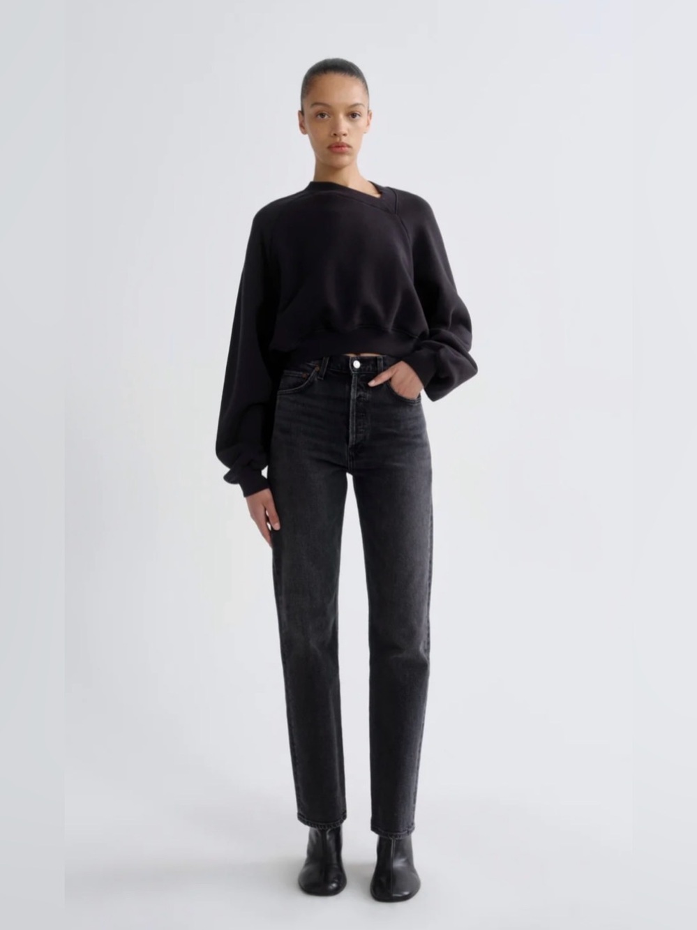 AGOLDE 90’s Pinch Waist High Rise Straight Long Jeans in Radius
